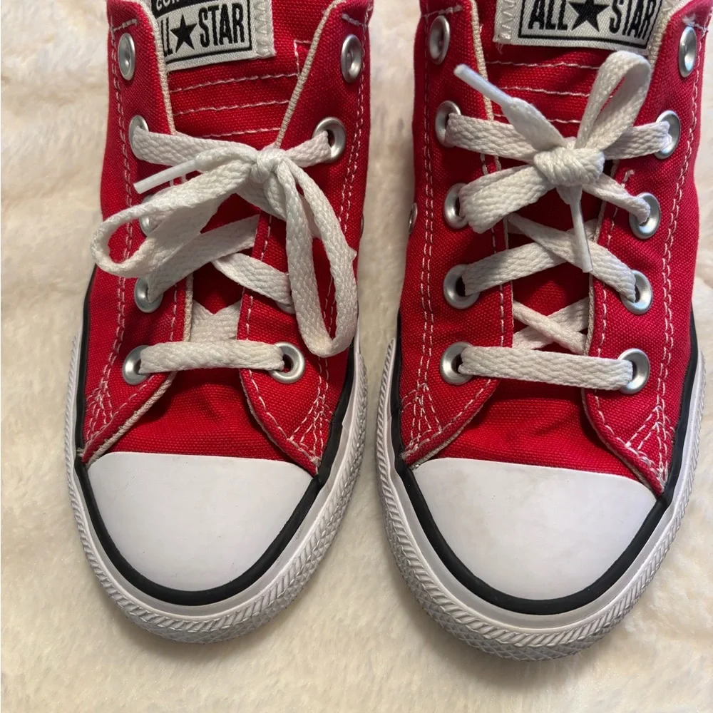 Converse Kids Chuck Taylor Red Black White Canvas Tennis Shoes Sneakers